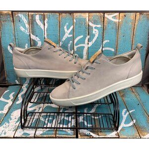 Ecco Light Gray Leather Casual Athletic Sneakers